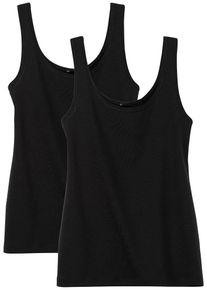 Calida Damen Trägertop "Natural Benefit", Gr. XS, schwarz, Single Jersey, Obermaterial: 94% Baumwolle, 6% Elasthan, unifarben, casual, Tops, mit