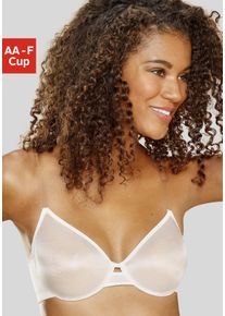 Lascana Damen T-Shirt-BH, Gr. 80, beige, Microtouch, Obermaterial: 75% Polyamid, 25% Elasthan, Basic, BHs, in transparenter Optik, Basic Dessous