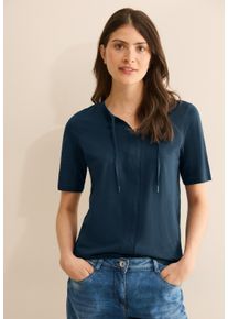 Cecil Damen T-Shirt, blau, casual, Gr. XL, unifarben, Web, 100% Baumwolle, Shirts, aus reiner Baumwolle
