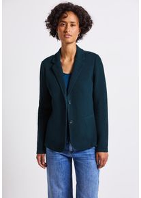 Street One Damen Kurzblazer, blau, casual, Gr. 38, unifarben, Web, 55% Baumwolle, 40% Polyester, 5% Elasthan, Blazer, aus softem Materialmix