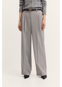 Bugatti Damen Stoffhose "Elegante Silhouette"270, dunkelgrau, casual, Gr. 44, unifarben, 65% Polyester, 32% Viskose, 3% Elasthan, Hosen, mit