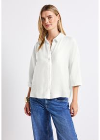 Street One Damen Hemdbluse, weiß, casual, Gr. 38, unifarben, Stoff, 84% Modal, 16% Polyester, Blusen, Feel Good Fit