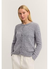 Bugatti Damen Cardigan "Weich & warm"250, grau, casual, Gr. XS, unifarben, Strick, 48% Polyamid, 22% Alpaka, 22% Polyacryl, 8% Wolle, Strickjacken,