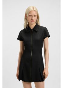 HUGO BLUE Damen Polokleid "Kahuma", schwarz, casual, Gr. 42, unifarben, Web, Obermaterial: 92% Polyester, 8% Elasthan, Kleider, Rockteil mit