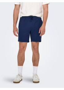 Only & Sons ONLY & SONS Herren Shorts "ONSKIAN LIFE REG SEERSUCKER SHORTS NOOS", blau, modisch, Gr. XXL, unifarben, Web, Obermaterial: 97% Baumwolle, 3%