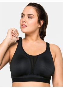 sheego Damen Sport-BH, Gr. 100, schwarz, 90% Polyester, 10% Elasthan, BHs