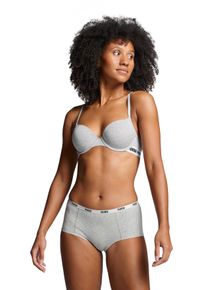 Puma Damen T-Shirt-BH "Puma WOMEN T-SHIRT BRA 1P", Gr. 85, grau, Single Jersey, Obermaterial: 57% Baumwolle, 38% Modal, 5% Elasthan, sportlich, BHs,