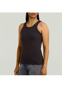 G-Star Raw G-STAR Damen Tanktop "Ribbed Tanktop", schwarz, casual, Gr. L, unifarben, Single Jersey, Obermaterial: 95% Baumwolle, 5% Elasthan, Tops