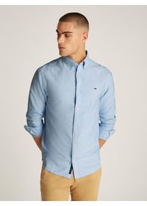 Tommy Jeans Herren Langarmhemd "TJM REG OXFORD SHIRT EXT", blau, casual, Gr. XXL, unifarben, Web, Obermaterial: 100% Baumwolle, Hemden, mit