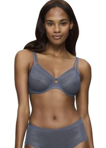 Triumph Damen Minimizer-BH "Signature Sheer W01 EX", Gr. 65, blau, Tüll, Spitze, Obermaterial: 59% Polyamid, 41% Elasthan, unifarben, Strukturmuster,