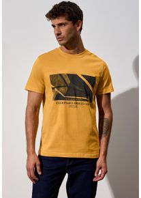 Street One MEN Herren T-Shirt, gelb, casual, Gr. XXL, bedruckt, Web, 100% Baumwolle, Shirts, aus reiner Baumwolle