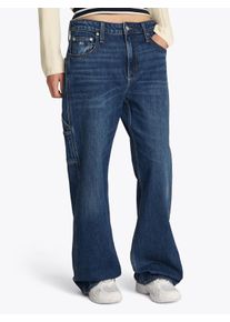 Tommy Jeans Damen Relax-fit-Jeans "MIA MR RLXD STR", blau, casual, Gr. 30, unifarben, Denim/Jeans, Obermaterial: 99% Baumwolle, 1% Elasthan, Jeans,
