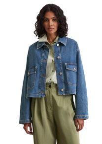 Marc O'Polo MARC O'POLO Damen Jeansjacke "aus Circulose"authentic mid blau, casual, Gr. S, unifarben, Obermaterial: 79% Baumwolle, 20% Viskose, 1% Elasthan,