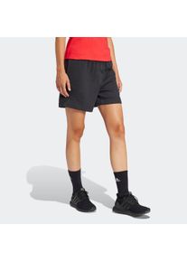 Damen Shorts "W LIN FT SHO", schwarz-weiß, sportlich, Gr. L, adidas Sportswear, Obermaterial: 55% Baumwolle, 36% Polyester, 9% Viskose, Hosen