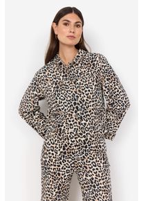 soyaconcept Damen Kurzjacke "SC-OWENA 2", beige, modisch, Gr. XXL, gemustert, animal-print, Web, Obermaterial: 97% Baumwolle, 3% Elasthan, Jacken
