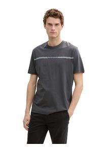 Tom Tailor Herren T-Shirt, grau, casual, Gr. XL, Single Jersey, Obermaterial: 100% Baumwolle, Shirts, mit Logofrontprint