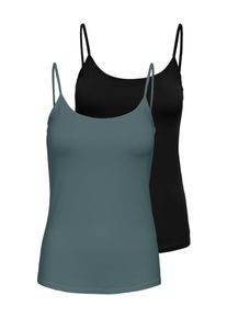 Only Damen Spaghettitop "ONLLOVE SINGLET 2PACK JRS NOOS"schwarz pack:schwarz, balsam grün, modisch, Gr. XL, unifarben, Jersey, Obermaterial: 95%