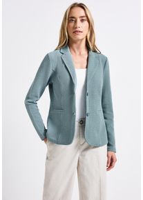 Street One Damen Kurzblazerarona blau, casual, Gr. 42, unifarben, Web, 55% Baumwolle, 40% Polyester, 5% Elasthan, Blazer, aus softem Materialmix