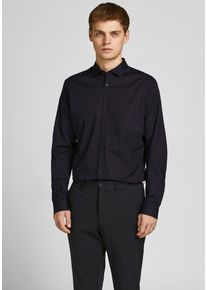 Jack & Jones JACK & JONES Herren Langarmhemd "CARDIFF SHIRT", schwarz, modisch, Gr. XXL, Web, Obermaterial: 100% Baumwolle, Hemden