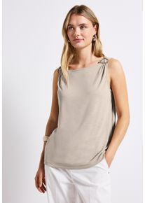 Street One Damen Tanktopmorning beige, casual, Gr. 46, unifarben, Stoff, 70% Modal, 30% Polyester, Tops, mit Schulterdetail