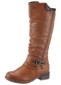 Rieker Damen Stiefel, Gr. 36, braun, Lederimitat, used, klassisch, Schuhe, Winterstiefel, Blockabsatz, mit Tex Membran, Varioschaft