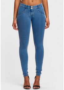 Freddy Damen Jeggings "WRUP2RC002ORG", blau, casual, Gr. XS, Stoff, Obermaterial: 84% Baumwolle, 16% Elasthan, Hosen, mit Lifting & Shaping Effekt