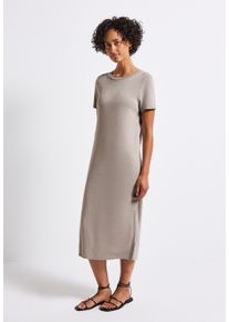 Street One Damen Sommerkleidtumbled beige, casual, Gr. 42, unifarben, Stoff, 86% Viskose, 8% Metallfasern, 6% Polyamid, Kleider, in Unifarbe