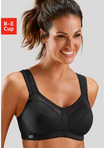 H.I.S. H.I.S Damen Sport-BH, Gr. 105, schwarz, Microtouch, Netz, Obermaterial: 90% Polyester (COOLMAX), 10% Elasthan, sportlich, BHs, ohne Bügel aus schnell