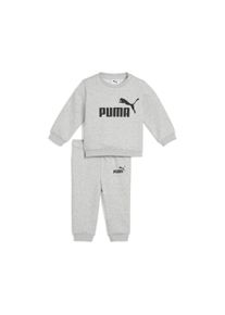 Puma Kinder Trainingsanzug "MINICATS ESS CREW SET FL INF", grau, sportlich, Gr. 104, unifarben, Fleece, Obermaterial: 68% Baumwolle, 32% Polyester,