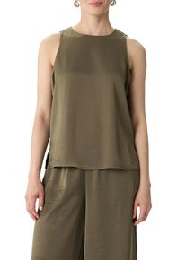 comma, COMMA Damen Shirtblusedeep jungle, casual, Gr. 46, unifarben, Obermaterial: 100% Polyester, Blusen, ohne Ärmel