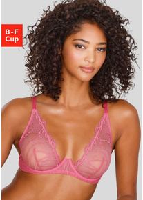 Lascana Damen Bügel-BH "Gianna", Gr. 100, pink, Spitze, Obermaterial: 54% Polyamid, 46% Polyester, feminin, BHs, aus leicht schimmernder, filigraner