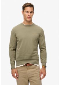 Superdry Herren Sweatshirt "CLASSIC ESSENTIAL SWEATSHIRT", grün, modisch, Gr. XL, unifarben, angeraute Sweatware, Obermaterial: 100% Baumwolle,