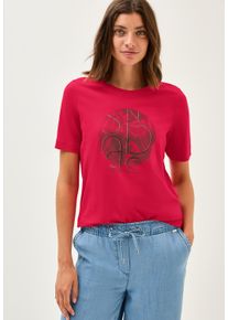 Cecil Damen T-Shirtglazed apple rot, casual, Gr. XL, bedruckt, unifarben, Jersey, Obermaterial: 100% Baumwolle, Shirts, mit Artwork