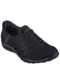 Skechers Damen Slip-On Sneaker "BREATHE-EASY-ROLL-WITH-ME", Gr. 42, schwarz, Textil, sportlich, Schuhe, Freizeitschuh für Maschinenwäsche geeignet