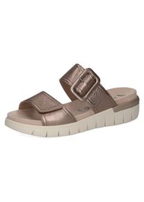 Caprice Damen Pantolette, Gr. 36, grau, Leder, Basic, Schuhe, Keilabsatz, Sommerschuh in Komfortweite H (= sehr weit)