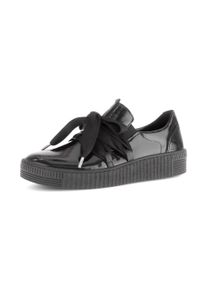 Gabor Damen Slip-On Sneaker, Gr. 44, schwarz, Lackleder, Nappaleder, glänzend, sportlich, Schuhe, Slipper, Freizeitschuh, Halbschuh mit Best