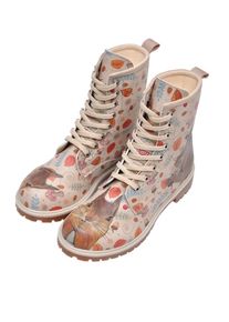 DOGO Damen Schnürboots "Longe Boots Schnürstiefel Squirrel Damen Stiefeletten", Gr. 41, bunt, Lederimitat, Schuhe, Vegan