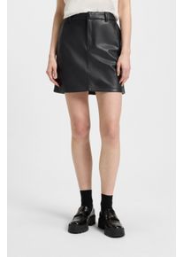 HUGO BLUE Damen Minirock "Rihale", schwarz, casual, Gr. 40, unifarben, Obermaterial: 55% Polyester, 45% Polyurethan, Röcke, in Lederoptik, Slim Fit