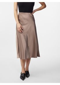 Y.A.S Damen Midirock "YASPELLA HW MIDI SKIRT S. NOOS", braun, modisch, Gr. XL, unifarben, Web, Obermaterial: 97% Polyester, 3% Elasthan, Röcke