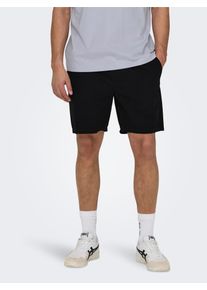 Only & Sons ONLY & SONS Herren Shorts "ONSTEL LIFE 0119 SHORTS NOOS", schwarz, Basic, Gr. S, unifarben, Obermaterial: 100% Baumwolle, Hosen