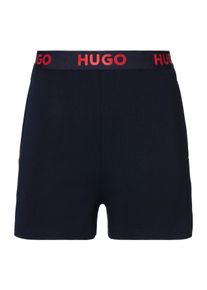 HUGO UNDERWEAR Damen Pyjamahose "SPORTY LOGO_SHORTS", Gr. XL, schwarz, Sweatware, Obermaterial: 66% Baumwolle, 30% Polyester, 4% Elasthan, casual,