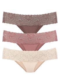 Vivance Damen Brasilslip, Gr. 32, bunt, Single Jersey, Obermaterial: 95% Baumwolle, 5% Elasthan. Spitze: 93% Polyamid, 7% Elasthan (LYCRA),