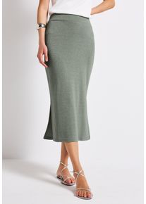 Street One Damen Maxirockdusty milky grün, casual, Gr. 40, unifarben, Stoff, 86% Viskose, 8% Metallfasern, 6% Polyamid, Röcke, High Waist