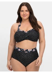 sheego Große Größen Bikini-Hose mit Shaping-Einsatz, schwarz gepunktet, Größe 42 - Damen