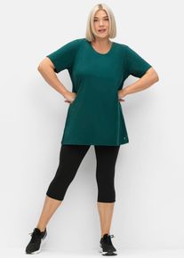 sheego Gro&szlig;e Gr&ouml;&szlig;en Funktionsshirt in Longform, petrol, Gr&ouml;&szlig;e 44/46 - Damen