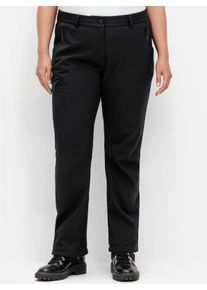 sheego Gro&szlig;e Gr&ouml;&szlig;en Softshellhose mit Fleecefutter, schwarz, Gr&ouml;&szlig;e 46 - Damen