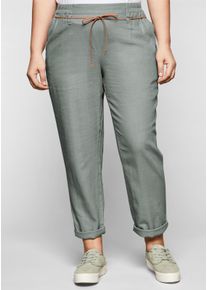 sheego Große Größen Schlupfhose im Leinen-Mix, eukalyptus, Größe 48 - Damen