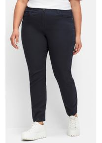 sheego Große Größen 5-Pocket-Hose mit extra-weiten Oberschenkeln, tiefblau, Größe 42 - Damen