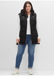 sheego Große Größen Steppweste im Lagenlook, schwarz, Größe 58 - Damen