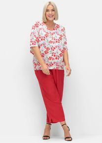 sheego Gro&szlig;e Gr&ouml;&szlig;en Tunika mit weiten Fl&uuml;gel&auml;rmeln, ros&eacute;-gemustert, Gr&ouml;&szlig;e 50 - Damen